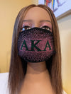 Alpha Kappa Alpha Rhinestone Bling Face Mask Pink Sprinkle