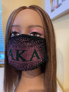 Alpha Kappa Alpha Rhinestone Bling Face Mask Pink Sprinkle