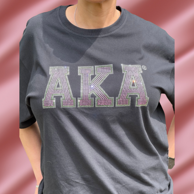 Alpha Kappa Alpha Rhinestone Bling Letters T-Shirt