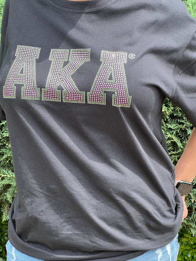 Alpha Kappa Alpha Rhinestone Bling Letters T-Shirt