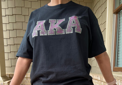 Alpha Kappa Alpha Rhinestone Bling Letters T-Shirt