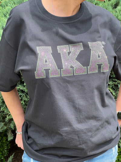 Alpha Kappa Alpha Rhinestone Bling Letters T-Shirt