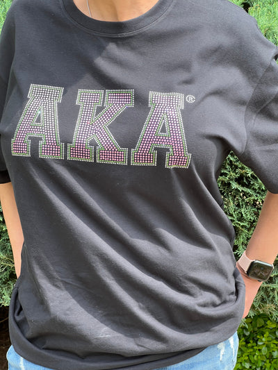 Alpha Kappa Alpha Rhinestone Bling Letters T-Shirt