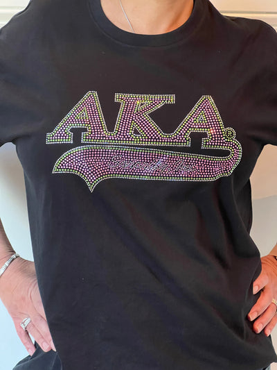 Alpha Kappa Alpha Rhinestone Bling Tail T-Shirt