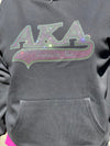 Alpha Kappa Alpha Rhinestone Bling Velour Lined Hoodie