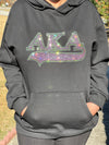 Alpha Kappa Alpha Rhinestone Bling Velour Lined Hoodie