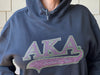 Alpha Kappa Alpha Rhinestone Bling Velour Lined Hoodie