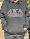 Alpha Kappa Alpha Rhinestone Bling Velour Lined Hoodie