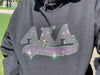 Alpha Kappa Alpha Rhinestone Bling Velour Lined Hoodie