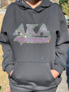 Alpha Kappa Alpha Rhinestone Bling Velour Lined Hoodie