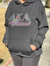 Alpha Kappa Alpha Rhinestone Bling Velour Lined Hoodie