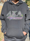 Alpha Kappa Alpha Rhinestone Bling Velour Lined Hoodie