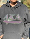 Alpha Kappa Alpha Rhinestone Bling Velour Lined Hoodie