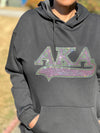 Alpha Kappa Alpha Rhinestone Bling Velour Lined Hoodie