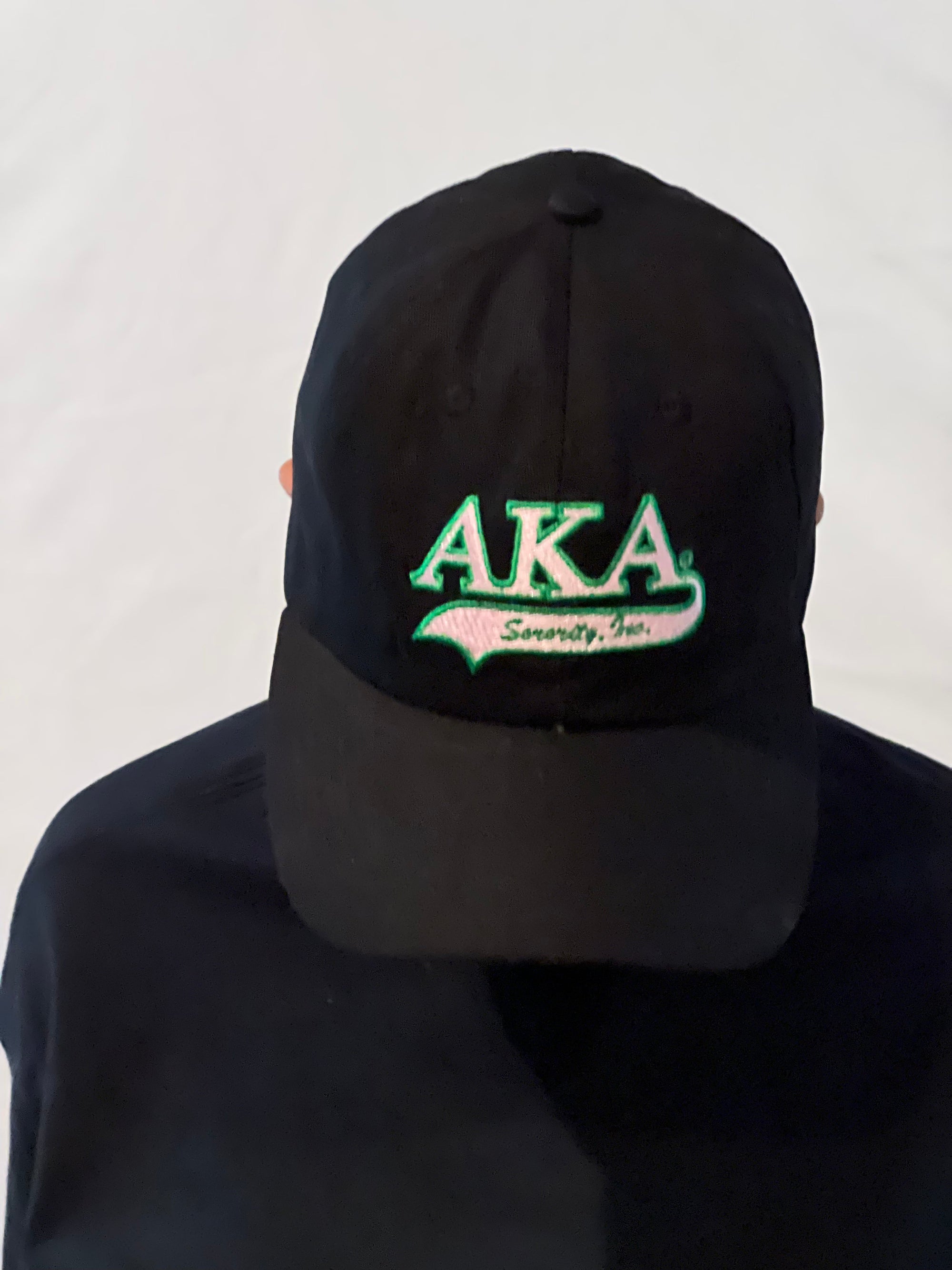 Alpha Kappa Alpha Satin Lined Baseball Cap Black