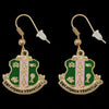 Alpha Kappa Alpha Shield Earrings Gold