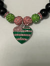 Alpha Kappa Alpha AKA Bling Heart of America Bracelet Black