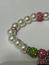 Alpha Kappa Alpha AKA Bling Heart of America Bracelet Pearl