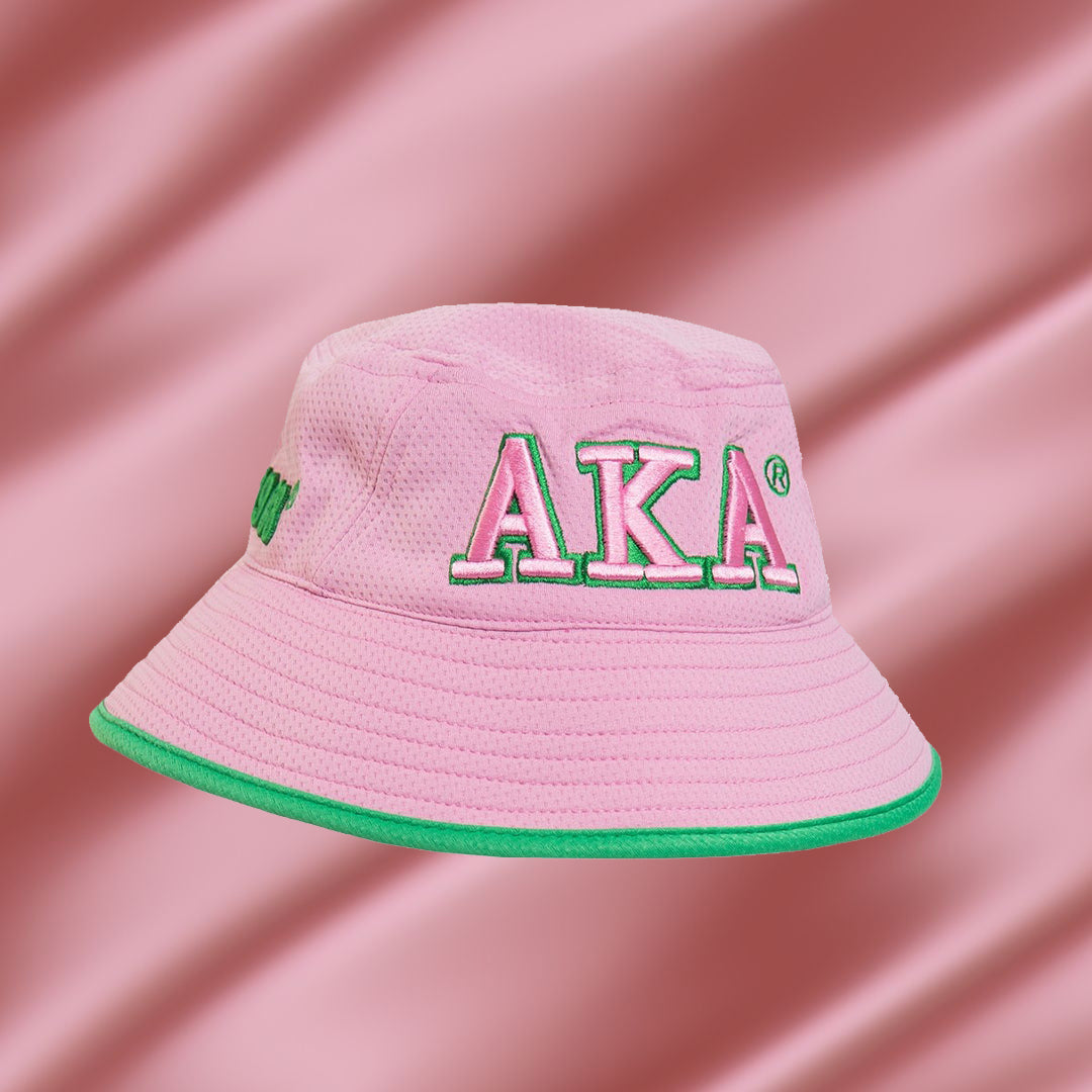 Alpha Kappa Alpha Flexfit Bucket Hat Pink Embroidered